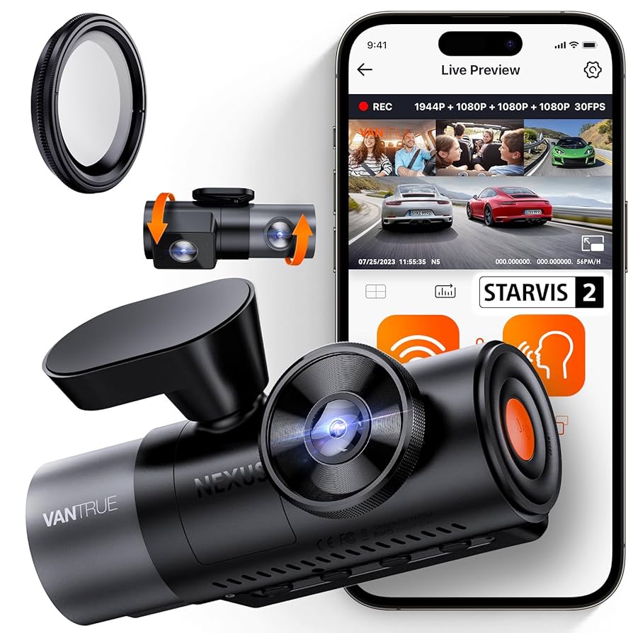 VANTRUE CPLフィルター N5 ドライブレコーダー ドラレコ　４カメラ Amazon.com: 【Bundle: Vantrue N5 4 Channel WiFi Dash Cam +